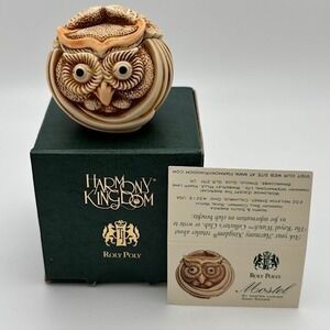VTG HARMONY KINGDOM ROLY POLY "MOSTEL" OWL TRINKET BOX BY ADAM BINDER NEW!